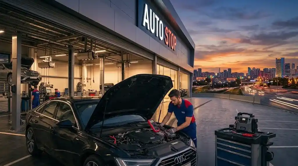 Car battery replacement and electrical testing Dubai
