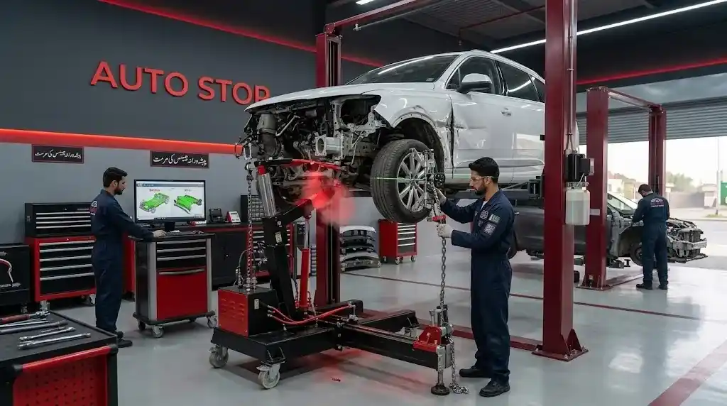 Chassis repair and structural alignment service in Dubai